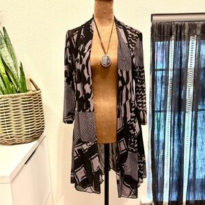 Creation purple and black sheer cardigan